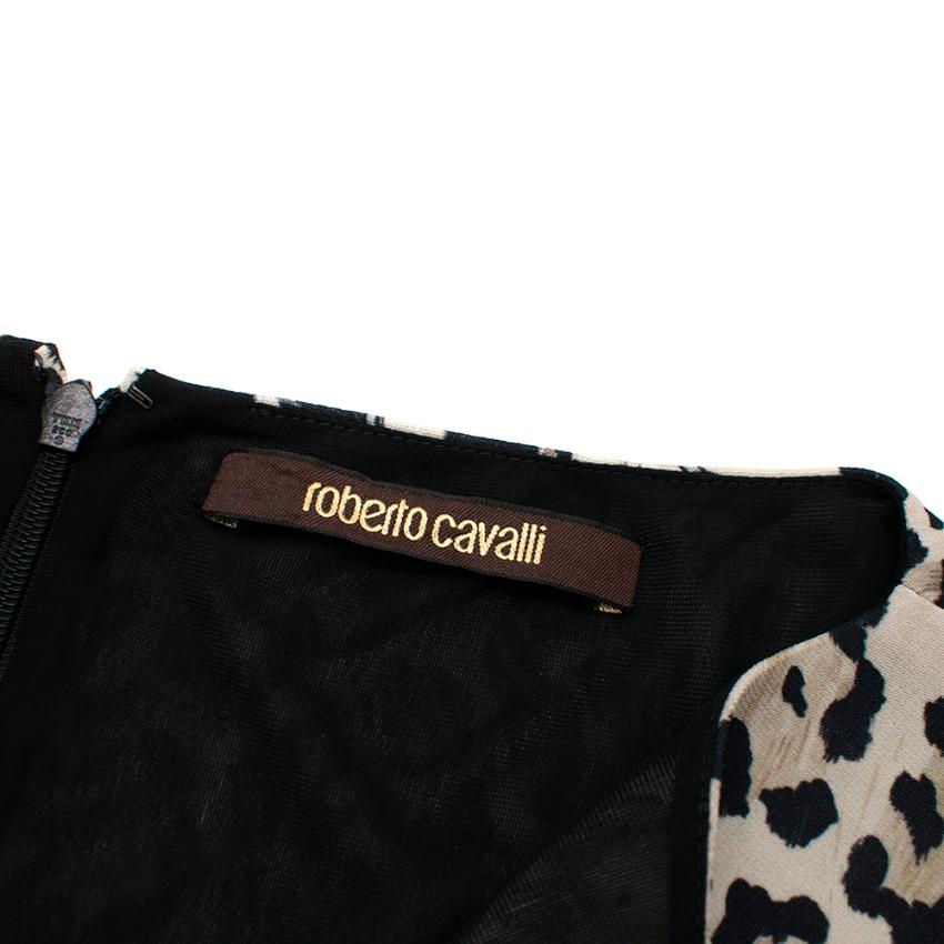 Gray Roberto Cavalli Leopard Face Print Dress - Size US 4 For Sale