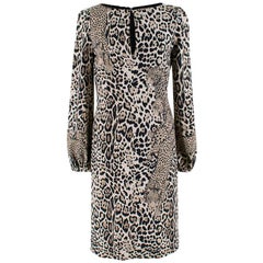 Roberto Cavalli Leopard Face Print Dress - Size US 4