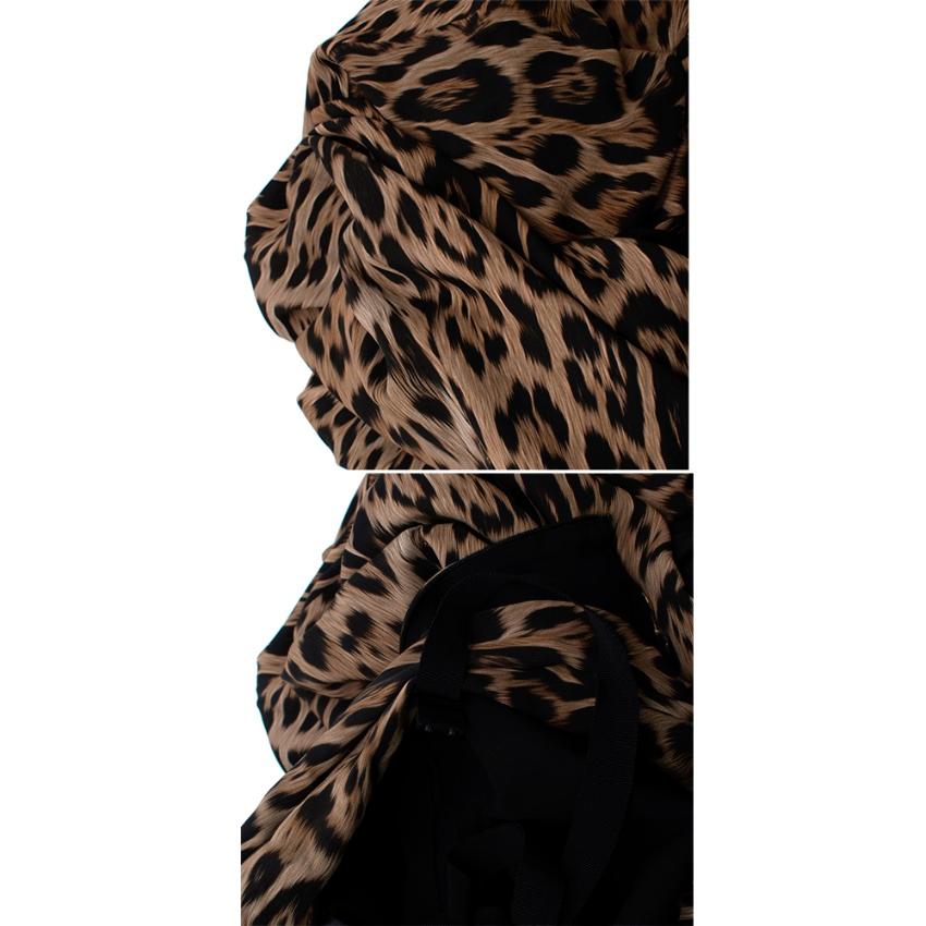 Roberto Cavalli Leopard Print One Shoulder Draped Gown - Size US4 3