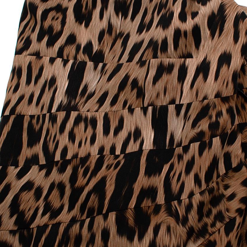 Women's or Men's Roberto Cavalli Leopard Print One Shoulder Draped Gown - Size US4