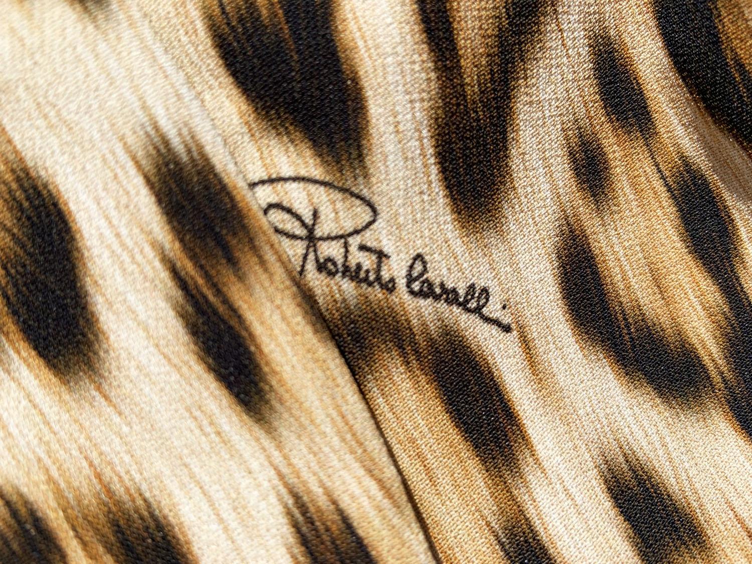Brown Roberto Cavalli Leopard Print Pant Suit Italian 40 For Sale