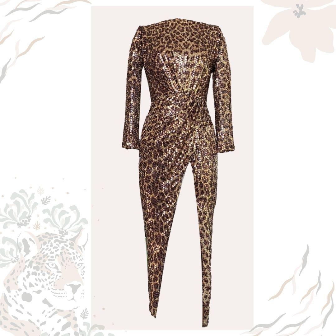 Roberto Cavalli - This gold and brown leopard print sequin dress is reminiscent of Marilyn Monroe 
