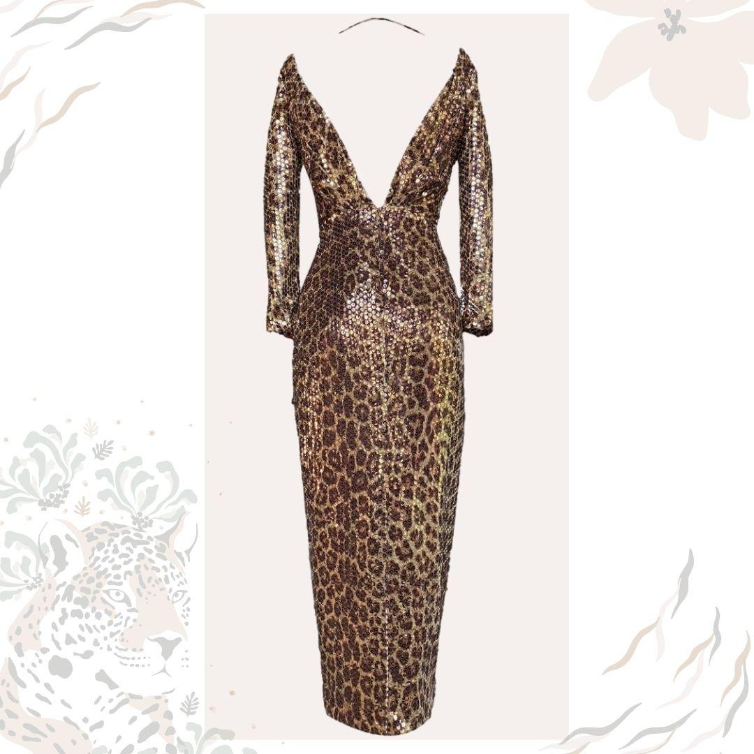 leopard sequin dress