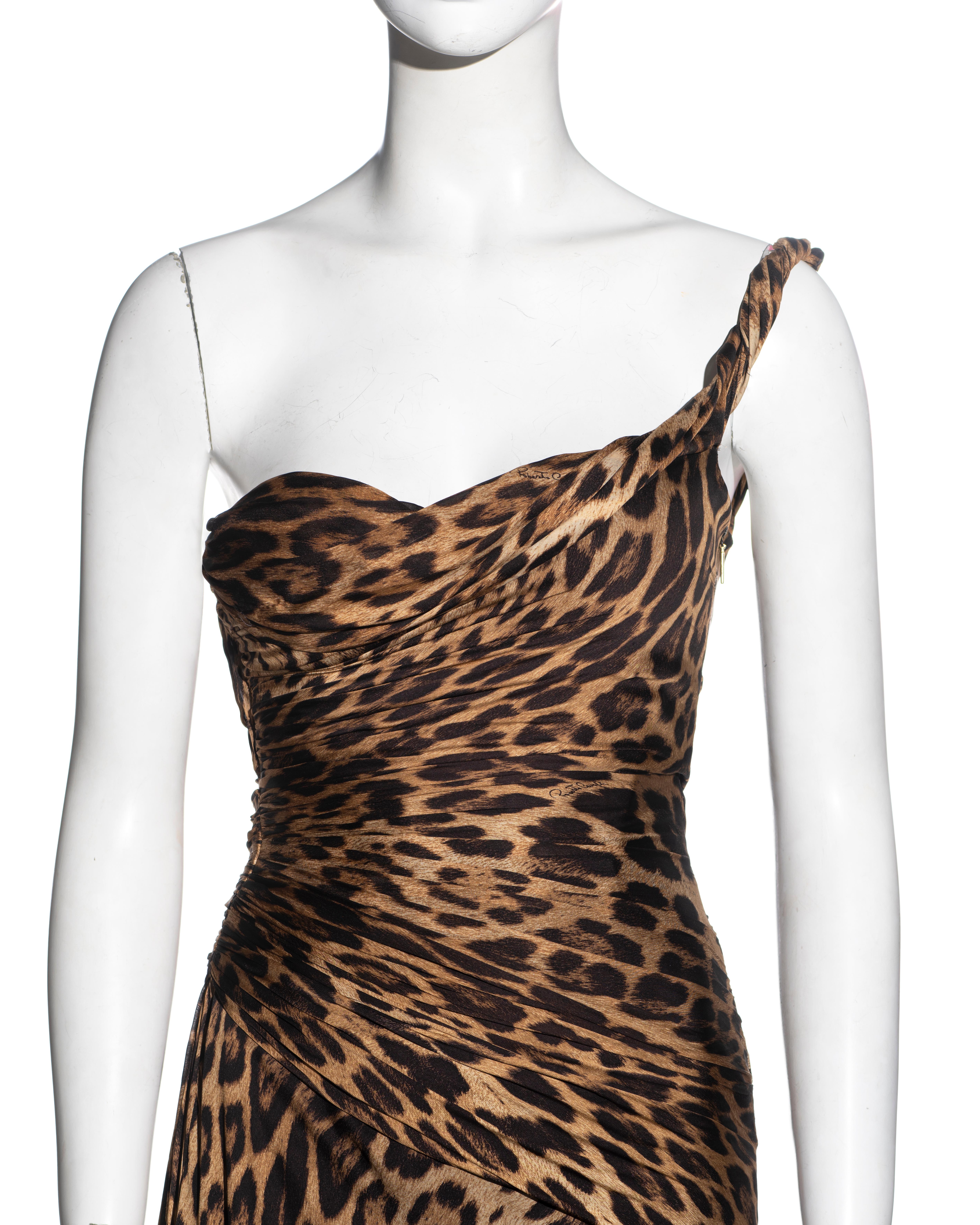 leopard mesh asymmetrical costume bodysuit