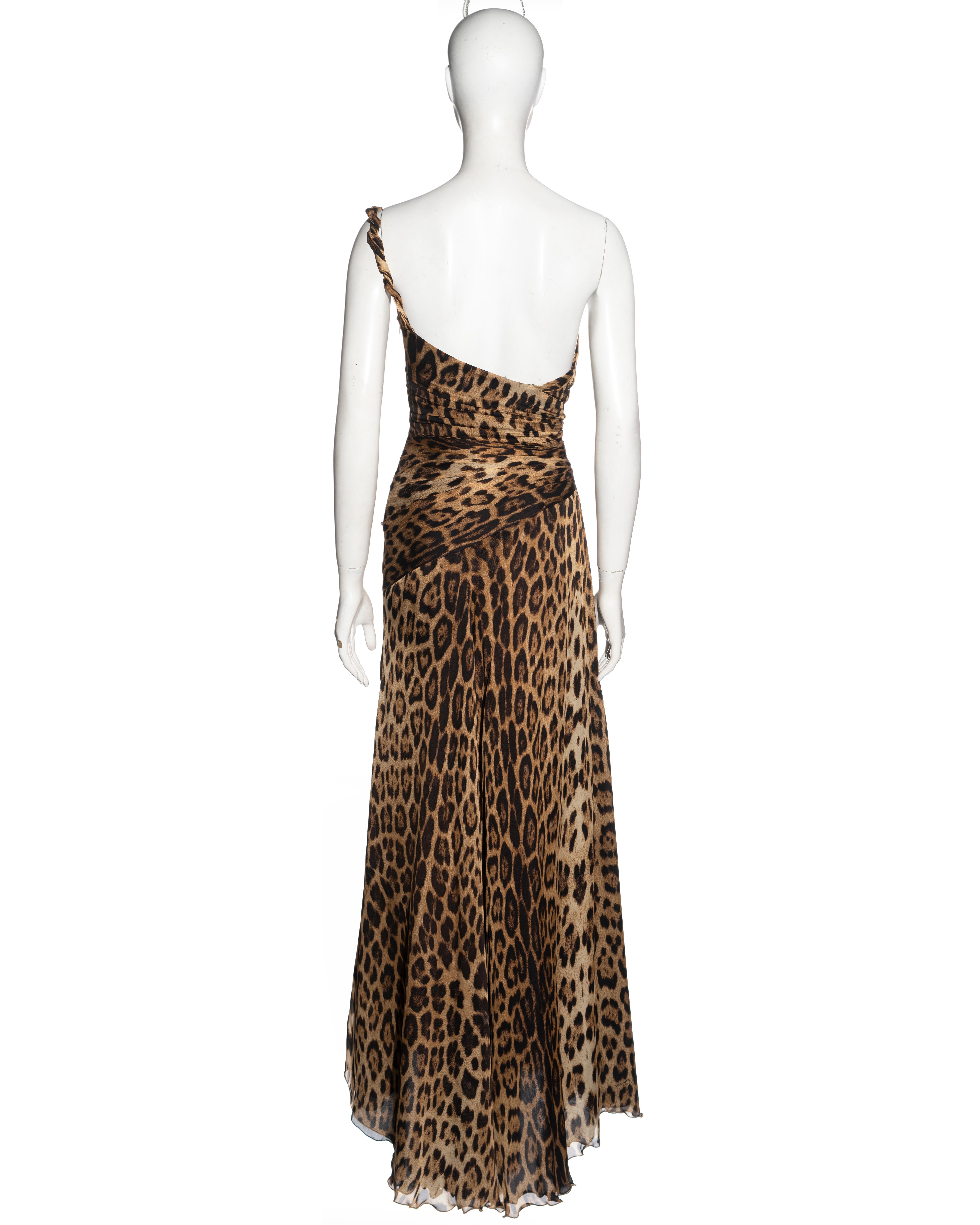 Roberto Cavalli leopard print silk evening dress with built-in corset, fw 2006 For Sale 2