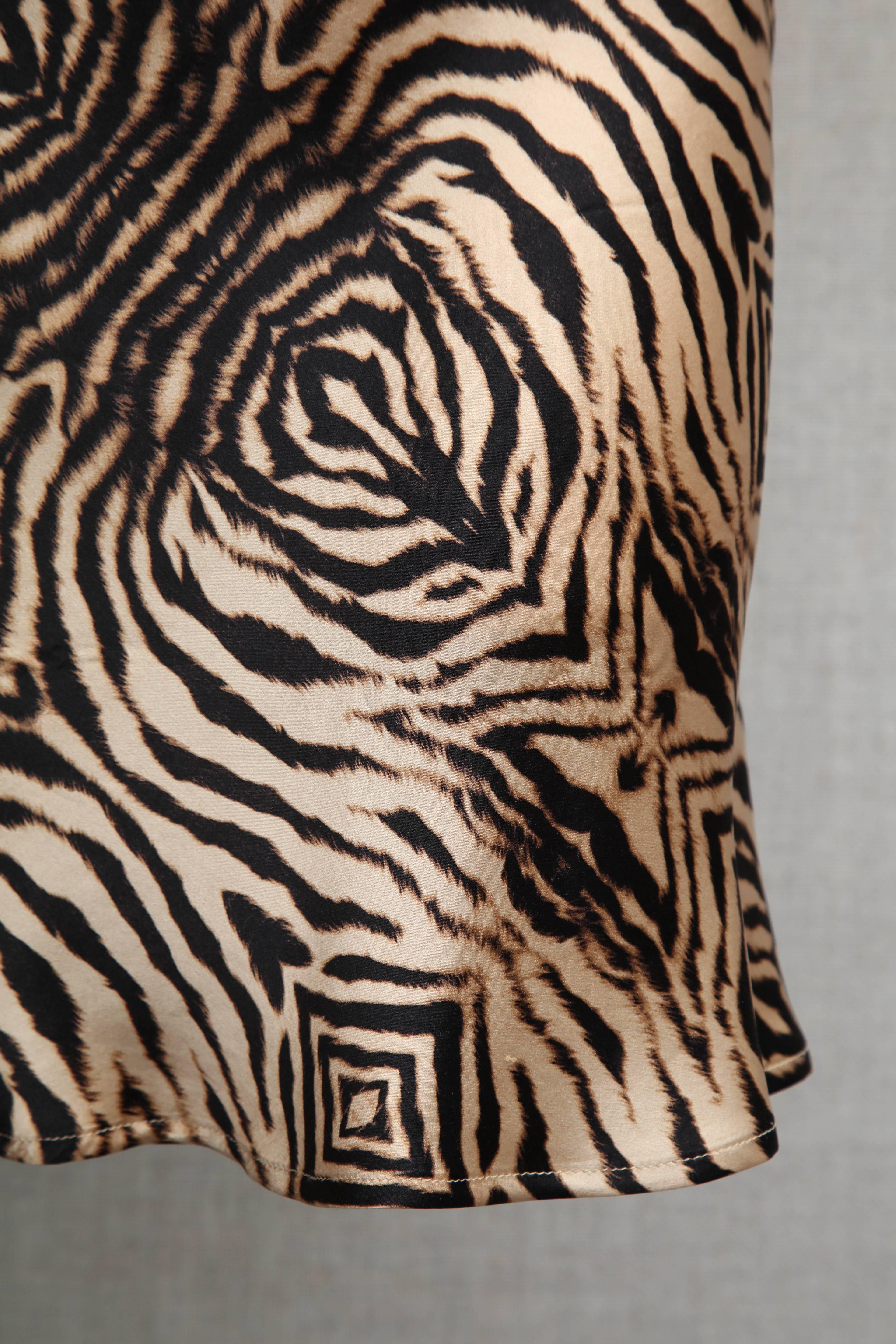 Black Roberto Cavalli Silk Slip Leopard Print Dress For Sale