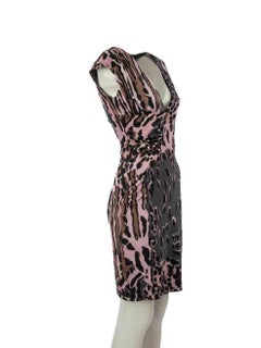 Roberto Cavalli, mini-robe à col en V imprimé léopard, taille M