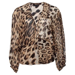 Roberto Cavalli, Leopard printed sheer top