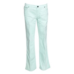 Roberto Cavalli Light Green Denim Straight Leg Jeans L