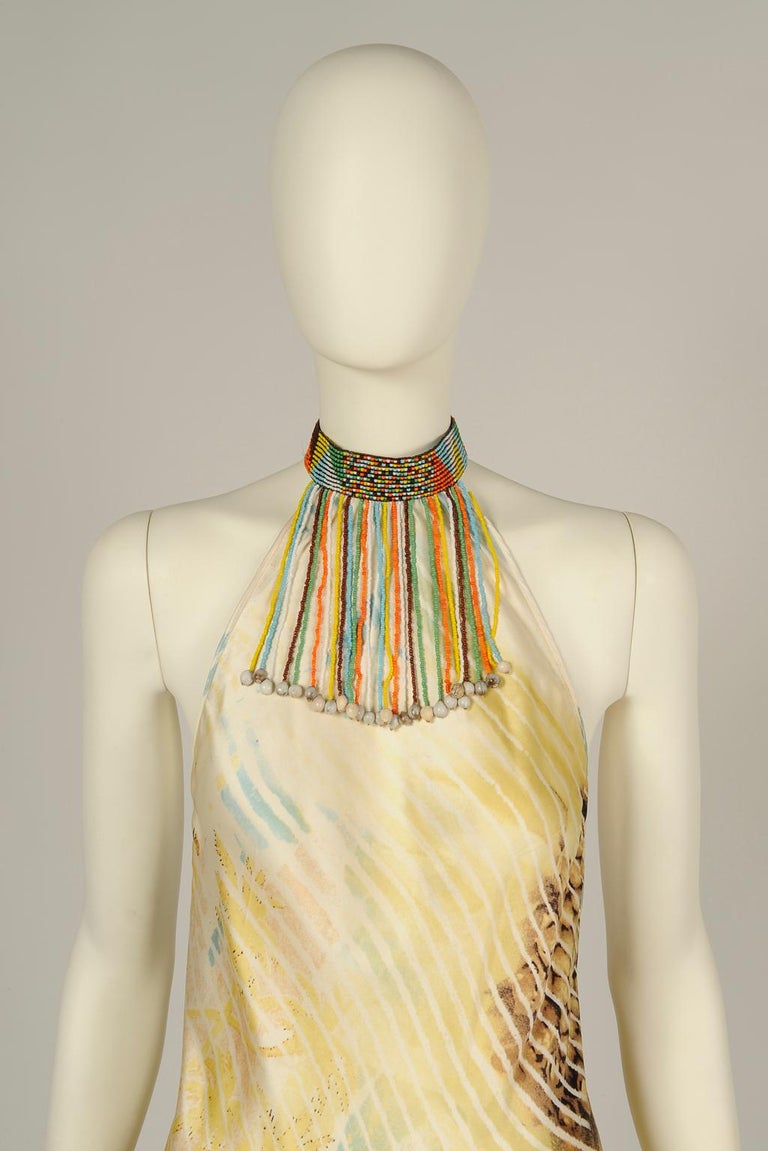 Roberto Cavalli Spring 2002 Lion Midi Dress