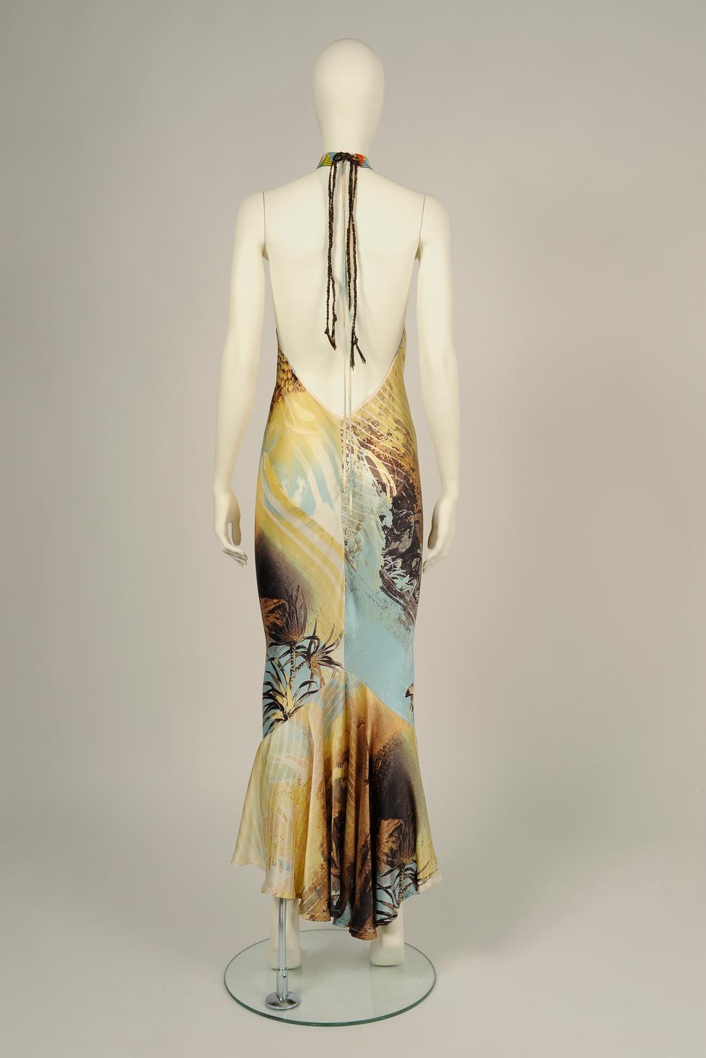 Roberto Cavalli Lion Print Halterneck Gown, Spring-Summer 2002 2