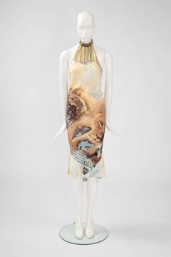 Roberto Cavalli Lion Print Slip Silk Dress, Spring-Summer 2002