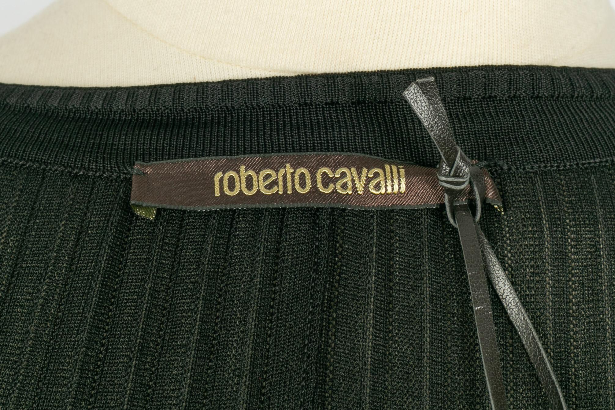 Roberto Cavalli lange schwarze Strickjacke Frühjahr 2015 im Angebot 5