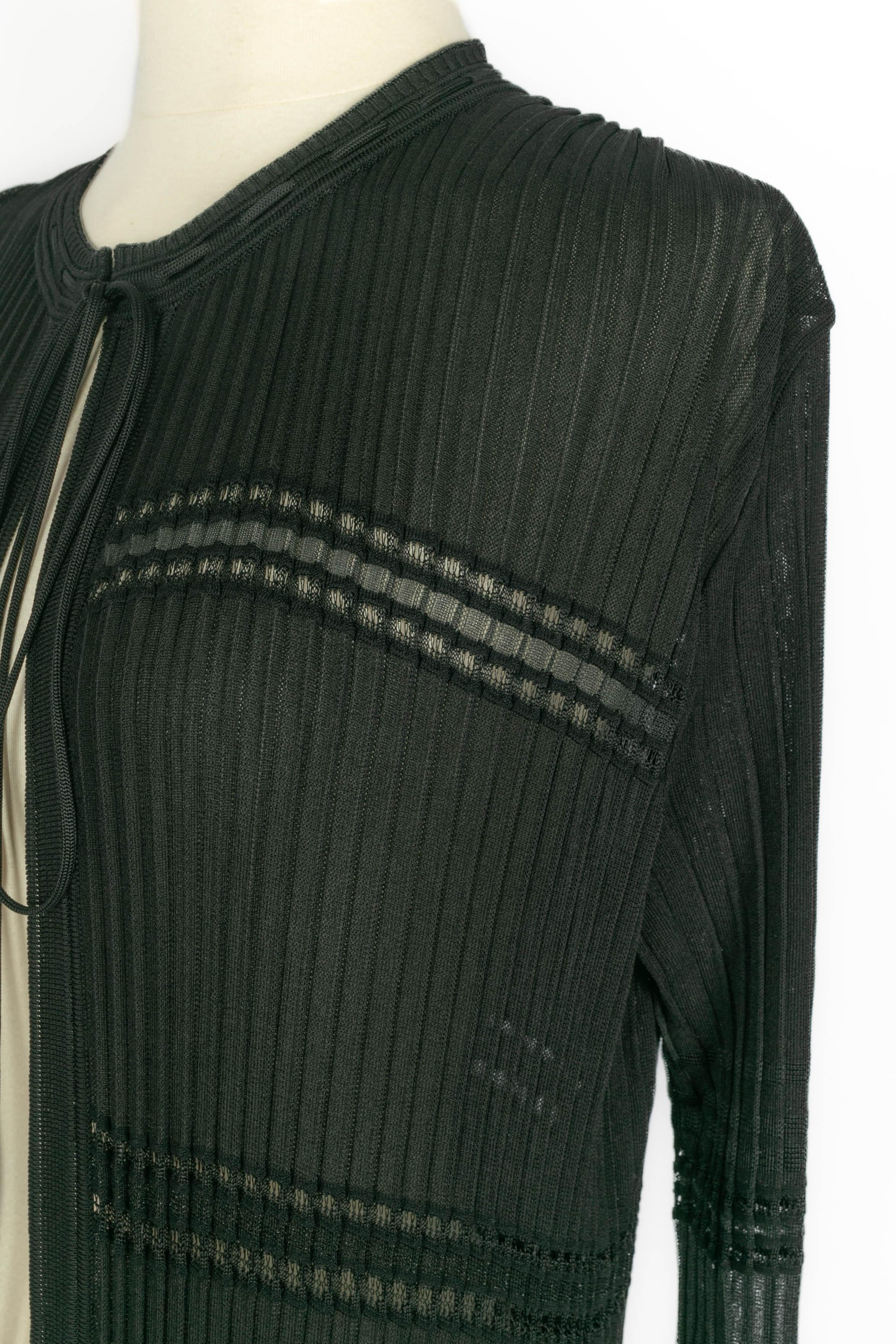 Roberto Cavalli lange schwarze Strickjacke Frühjahr 2015 im Angebot 3