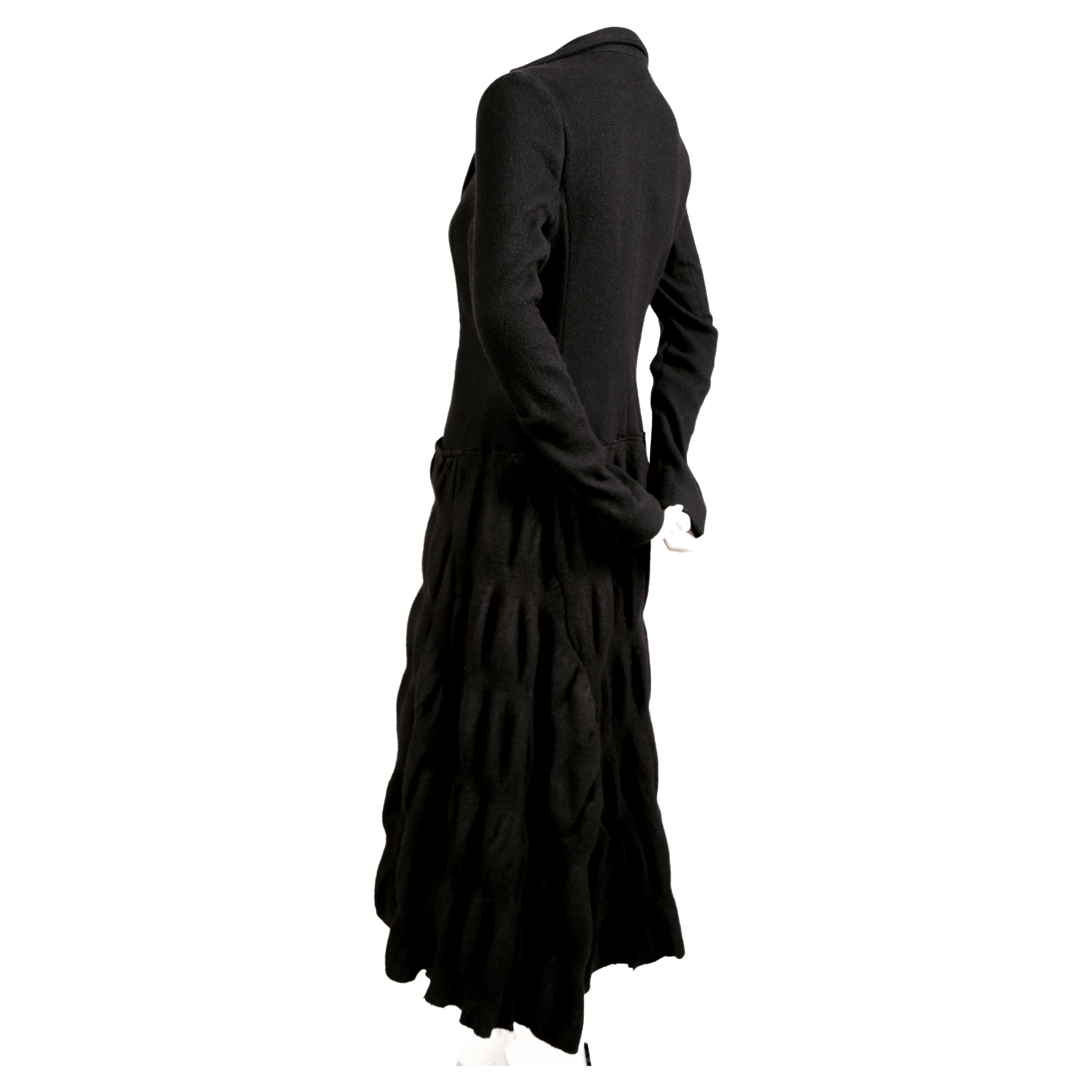 ROBERTO CAVALLI - Manteau long noir avec tissu de laine froncé Unisexe en vente