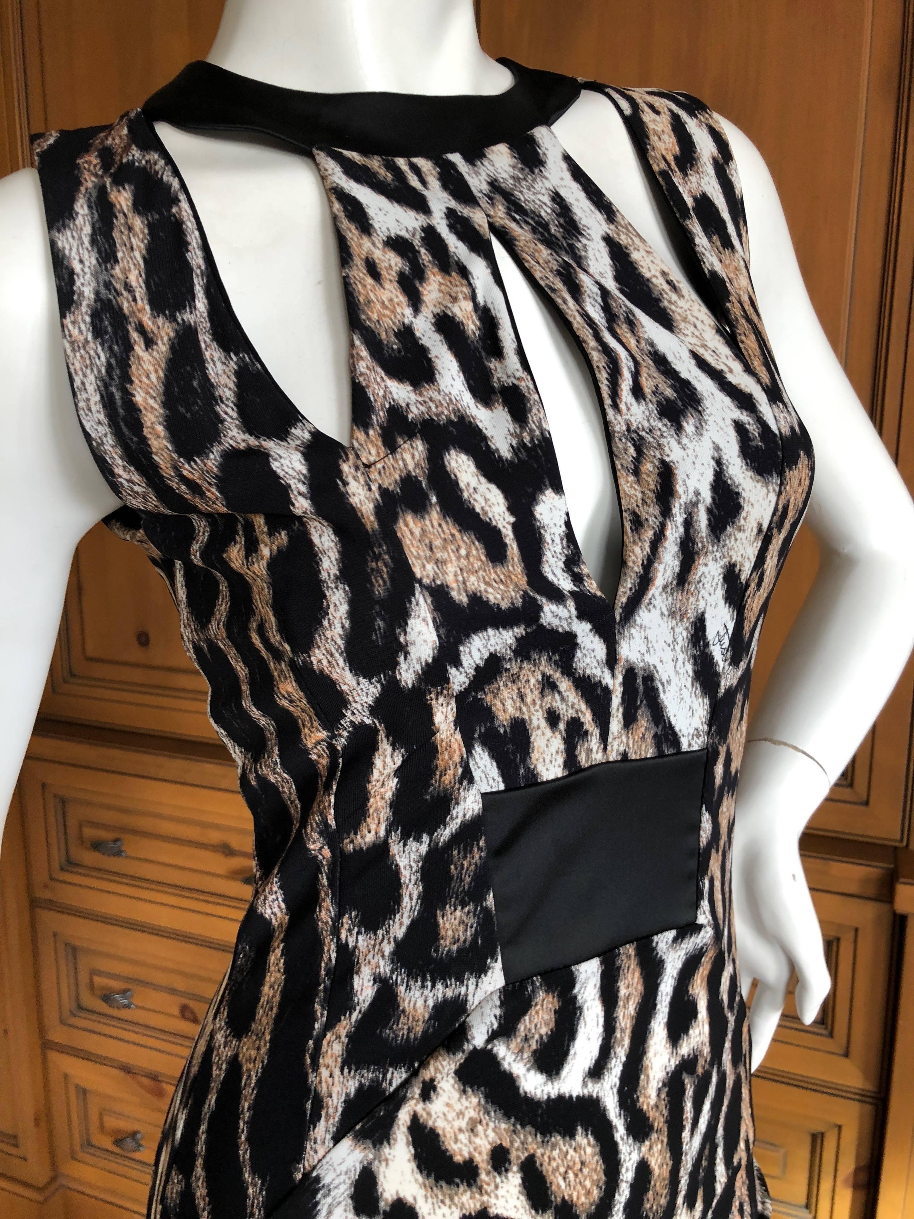 Women's or Men's Roberto Cavalli Long Leopard Dress with Cut Outs for Just Cavalli For Sale