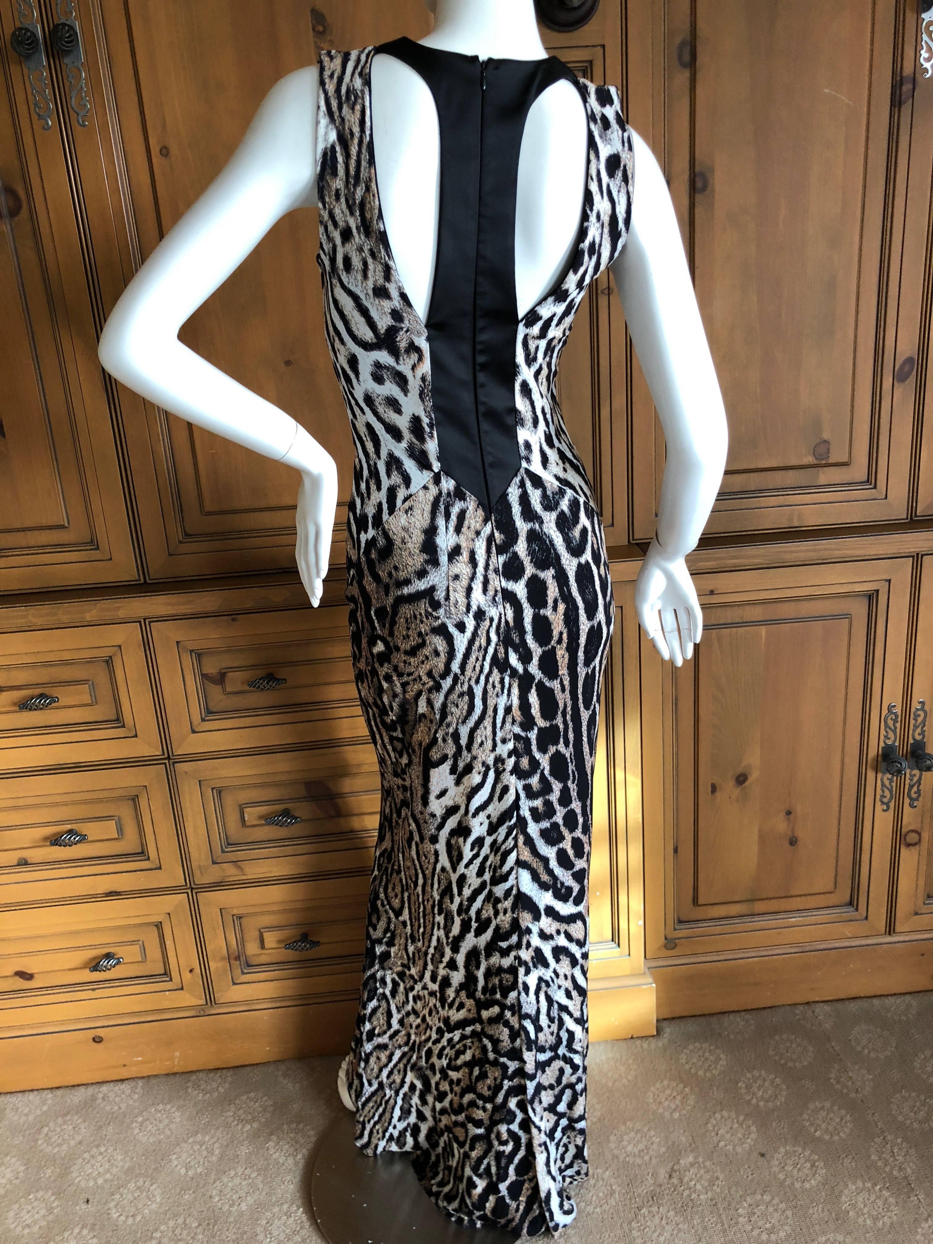 Roberto Cavalli Long Leopard Dress with Cut Outs for Just Cavalli 1