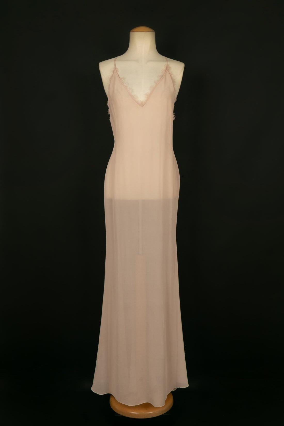 Roberto Cavalli Long Pink Tie-And-Dye Dress For Sale 5