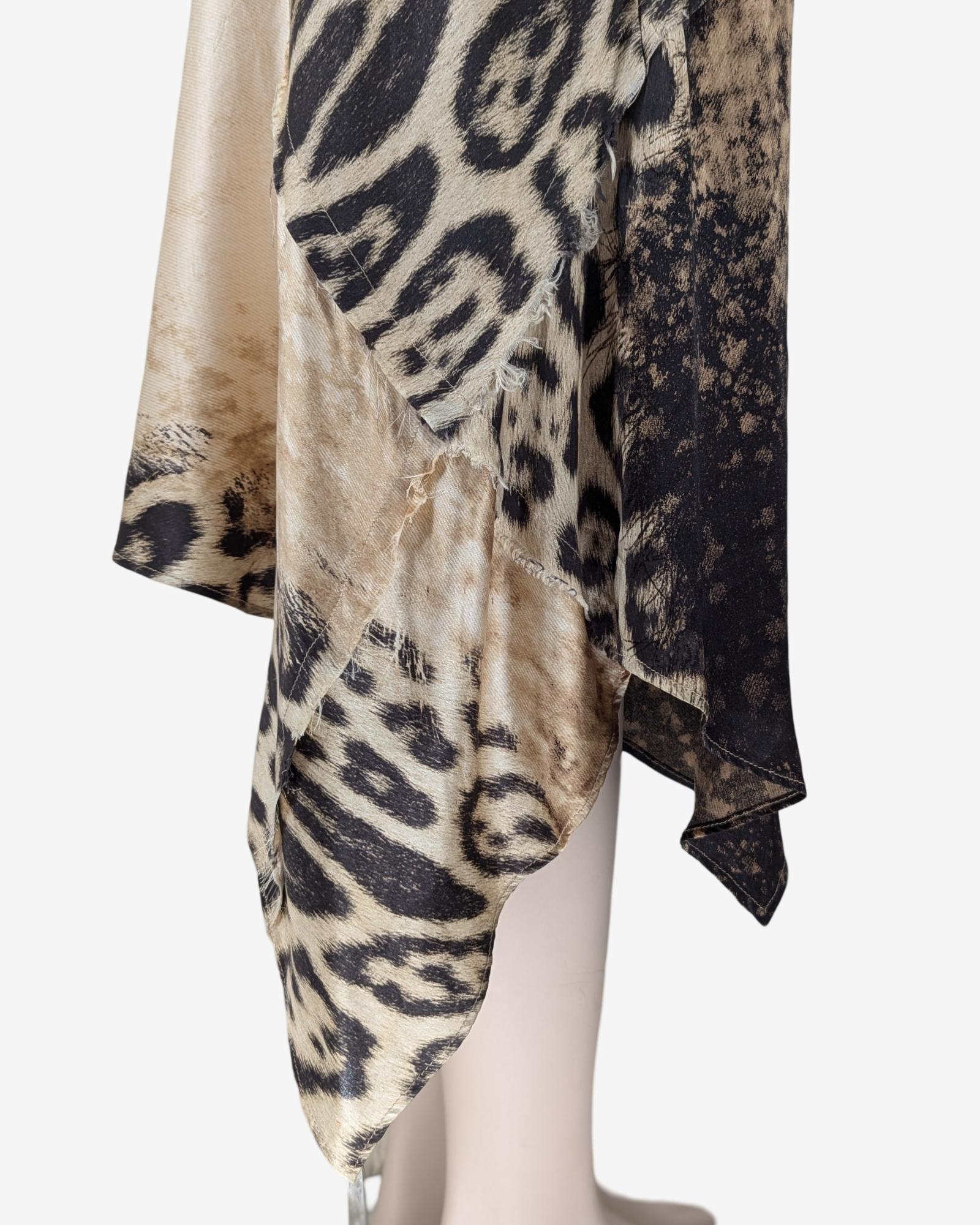 Roberto Cavalli, robe longue en soie en forme de guépard, automne-hiver 2001 en vente 3
