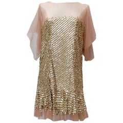 Roberto Cavalli lovely evening dress with golden sequins, 2010’s