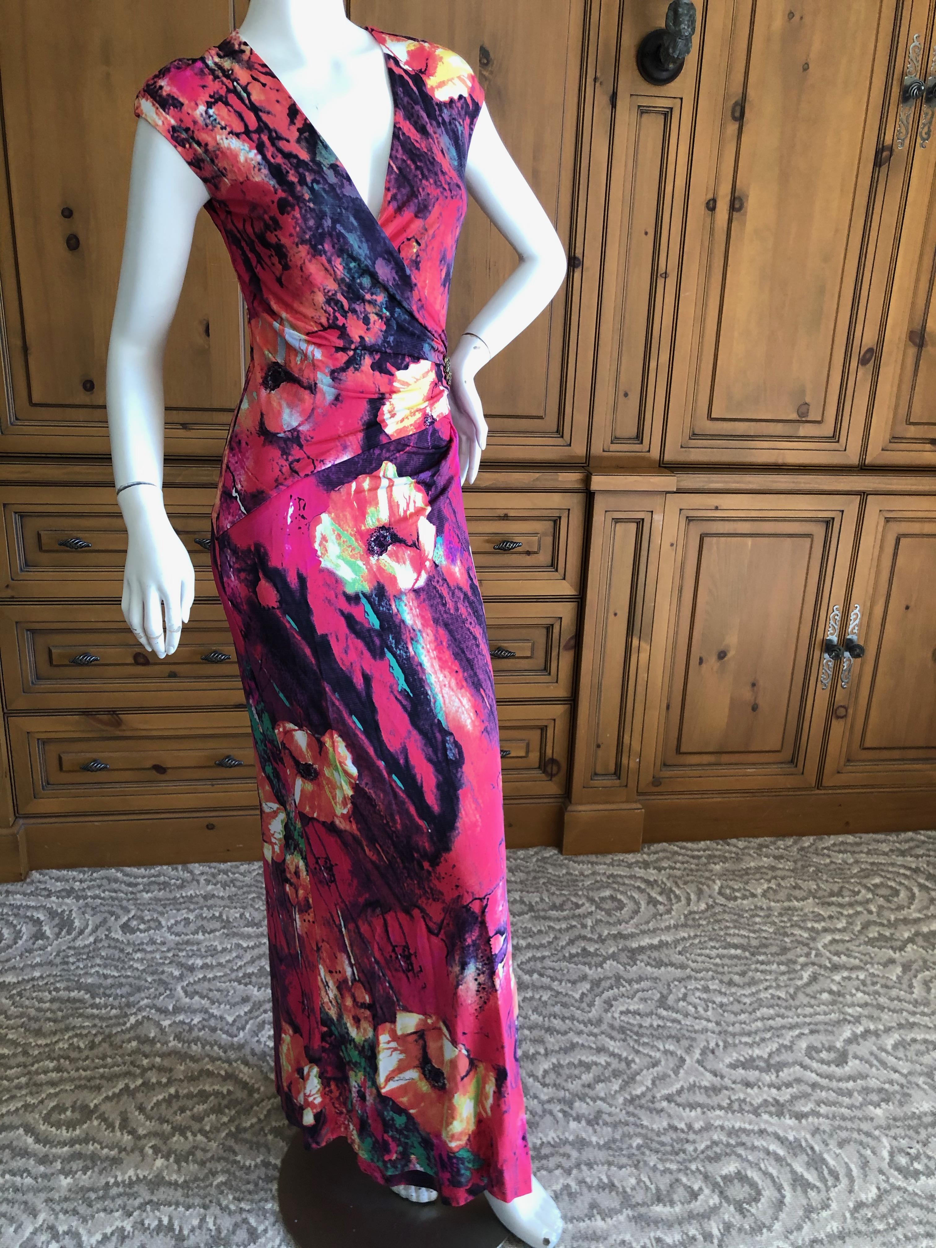 Roberto Cavalli Low Cut Floral VIntage Evening Dress
Size Small , there is a lot of stretch
Bust 38