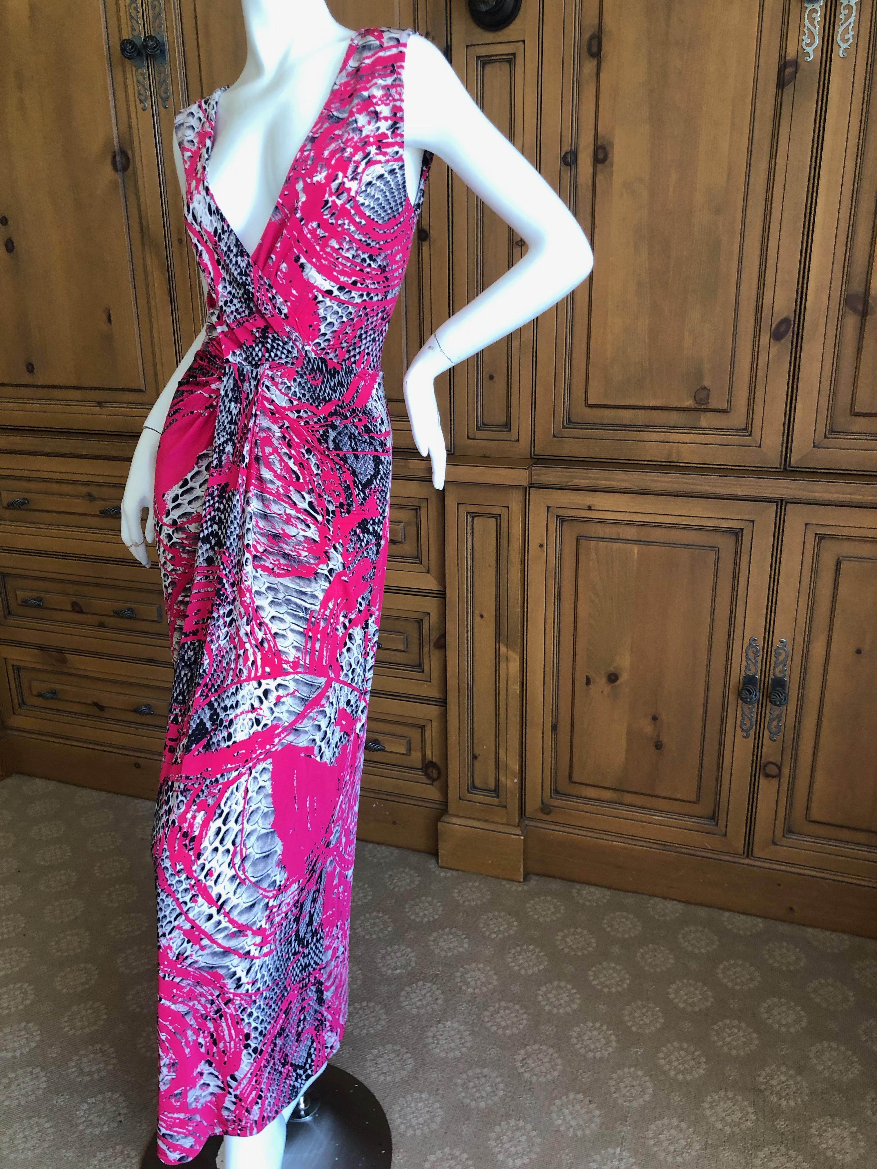 Roberto Cavalli Low Cut Zebra Pattern Evening Dress for Just Cavalli
No size tag Appx sz M-L
Bust 38