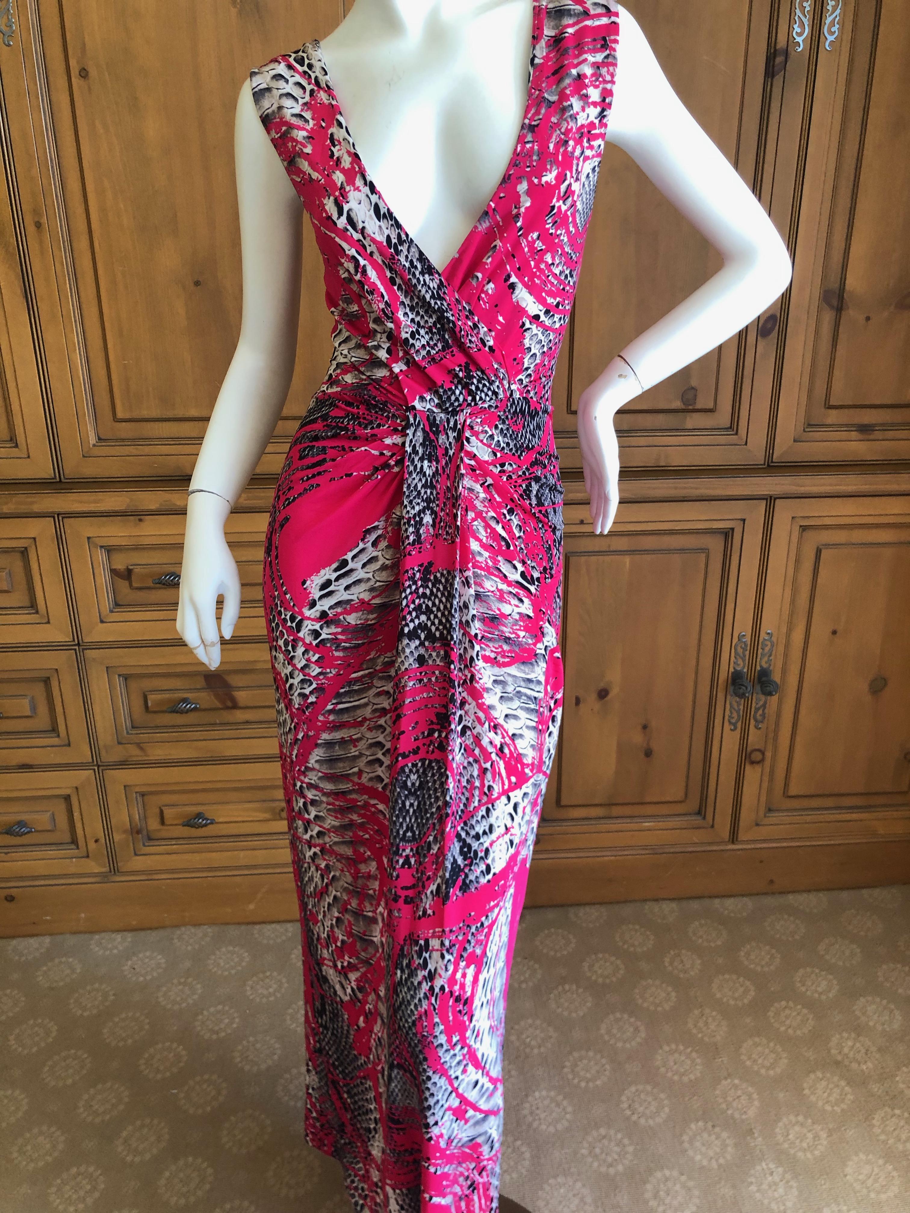 Women's or Men's Roberto Cavalli Low Cut Zebra Pattern Evening Dress for Just Cavalli For Sale