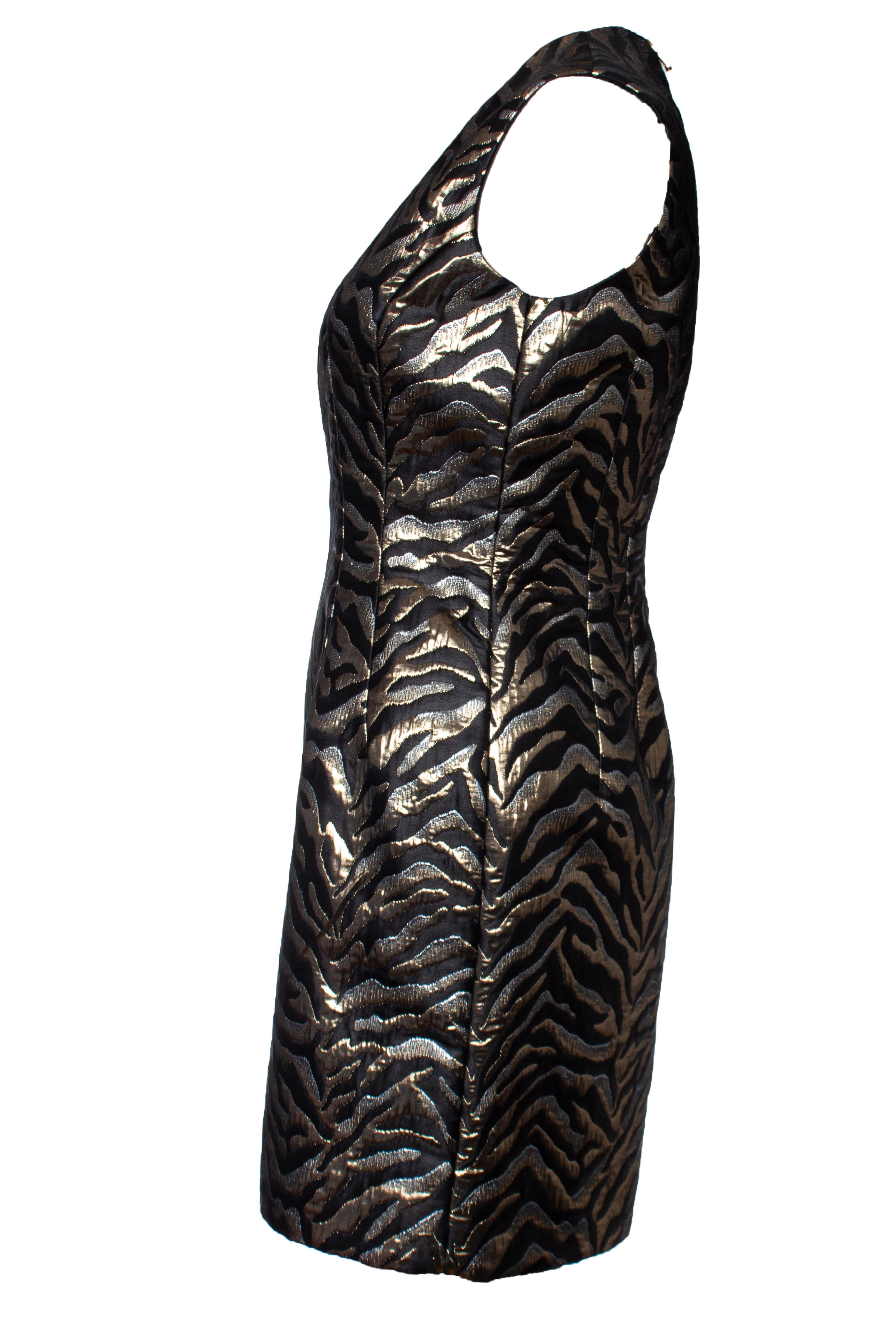 Roberto Cavalli, Lurex zebra printed dress In Excellent Condition For Sale In AMSTERDAM, NL