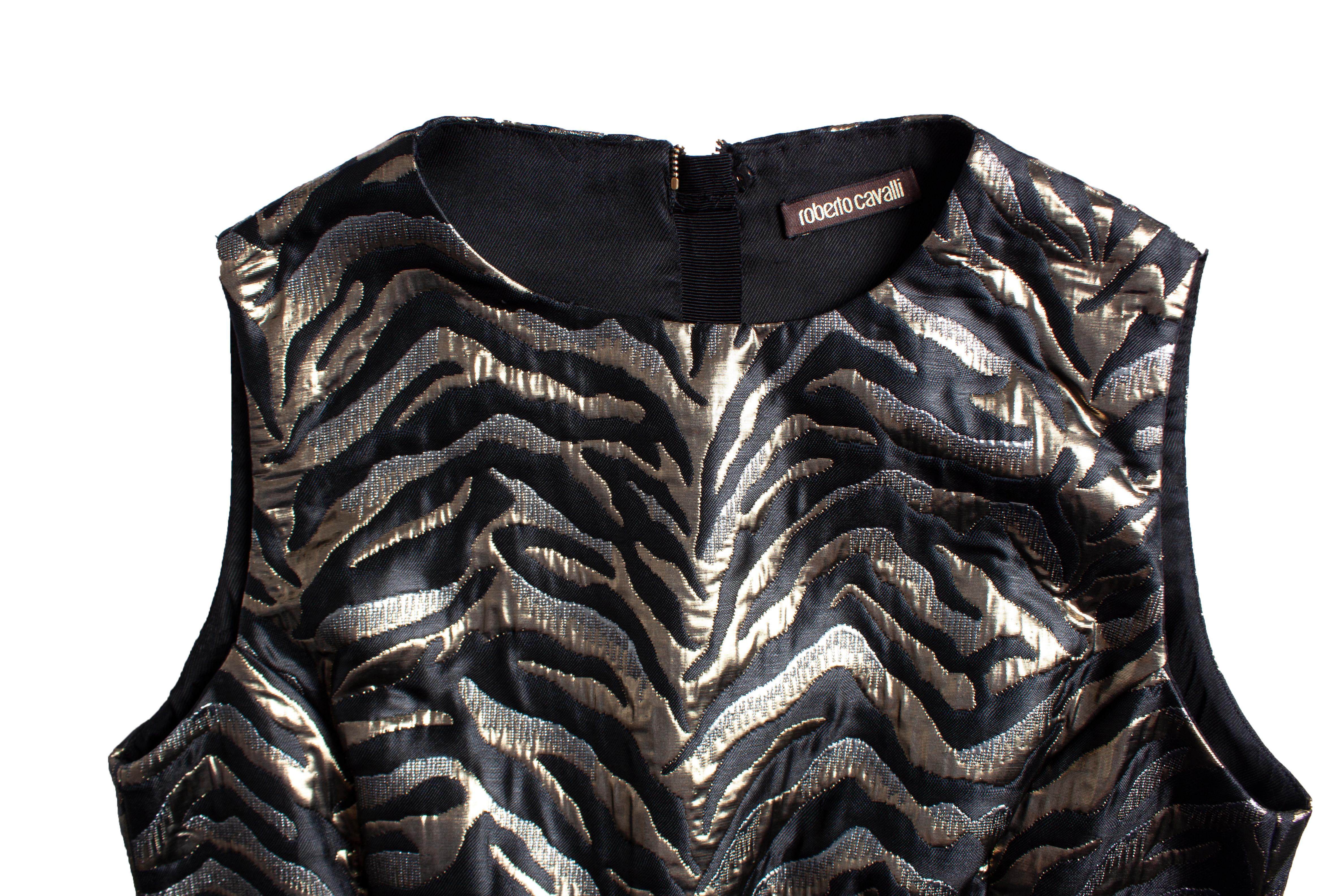 Roberto Cavalli, Lurex zebra printed dress For Sale 2