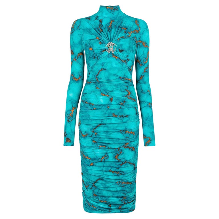 Roberto Cavalli Marble Print Turquoise Bodycon Midi Dress-Size 40 NWT 2024 For Sale at 1stDibs Roberto Cavalli Marble Print Turquoise Bodycon Midi Dress-Size 40 NWT 2024 For Sale at 1stDibs