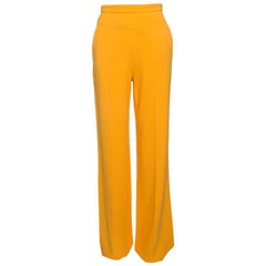 Roberto Cavalli Marigold Yellow High Waist Wide Leg Trousers S