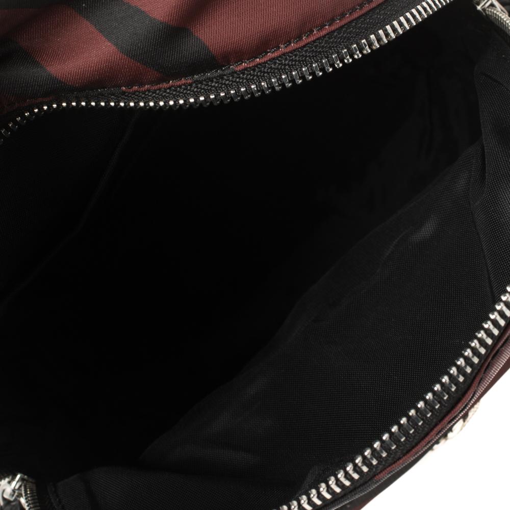Roberto Cavalli Maroon/Black Zebra Print Fabric and Leather Mini Backpack 3