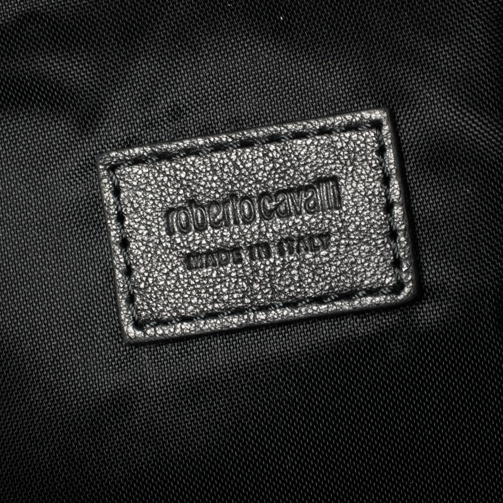 Roberto Cavalli Maroon/Black Zebra Print Fabric and Leather Mini Backpack 2