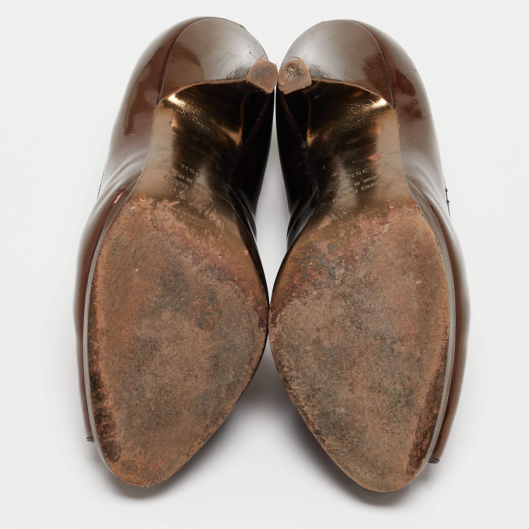 Roberto Cavalli Pumps Peep Toe in vernice oro metallizzato misura 35,5 in vendita 1