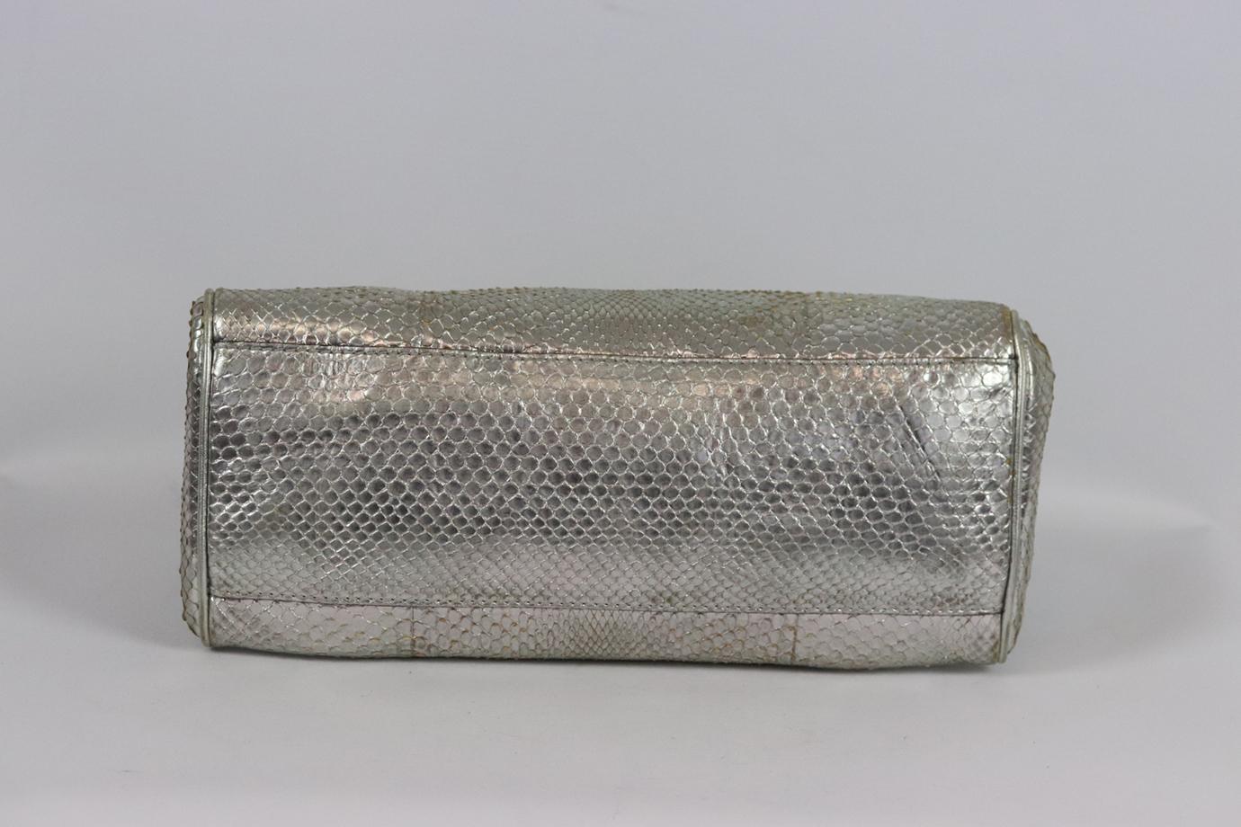 Roberto Cavalli Metallic Python Tote Bag For Sale 2