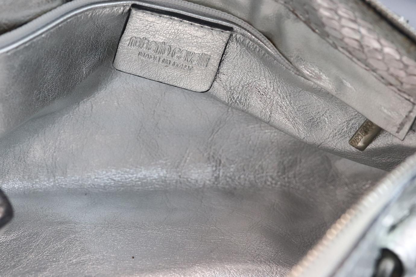 Roberto Cavalli Metallic Python Tote Bag For Sale 3