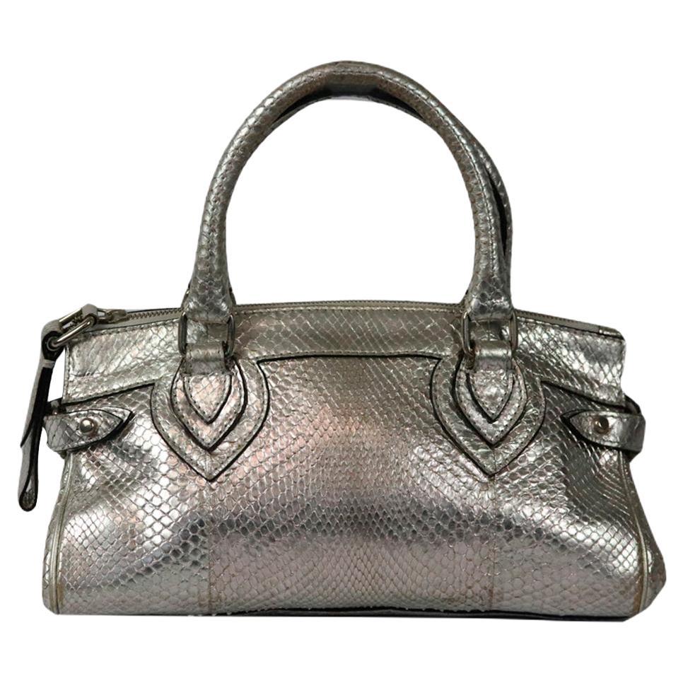 Roberto Cavalli Metallic Python Tote Bag For Sale