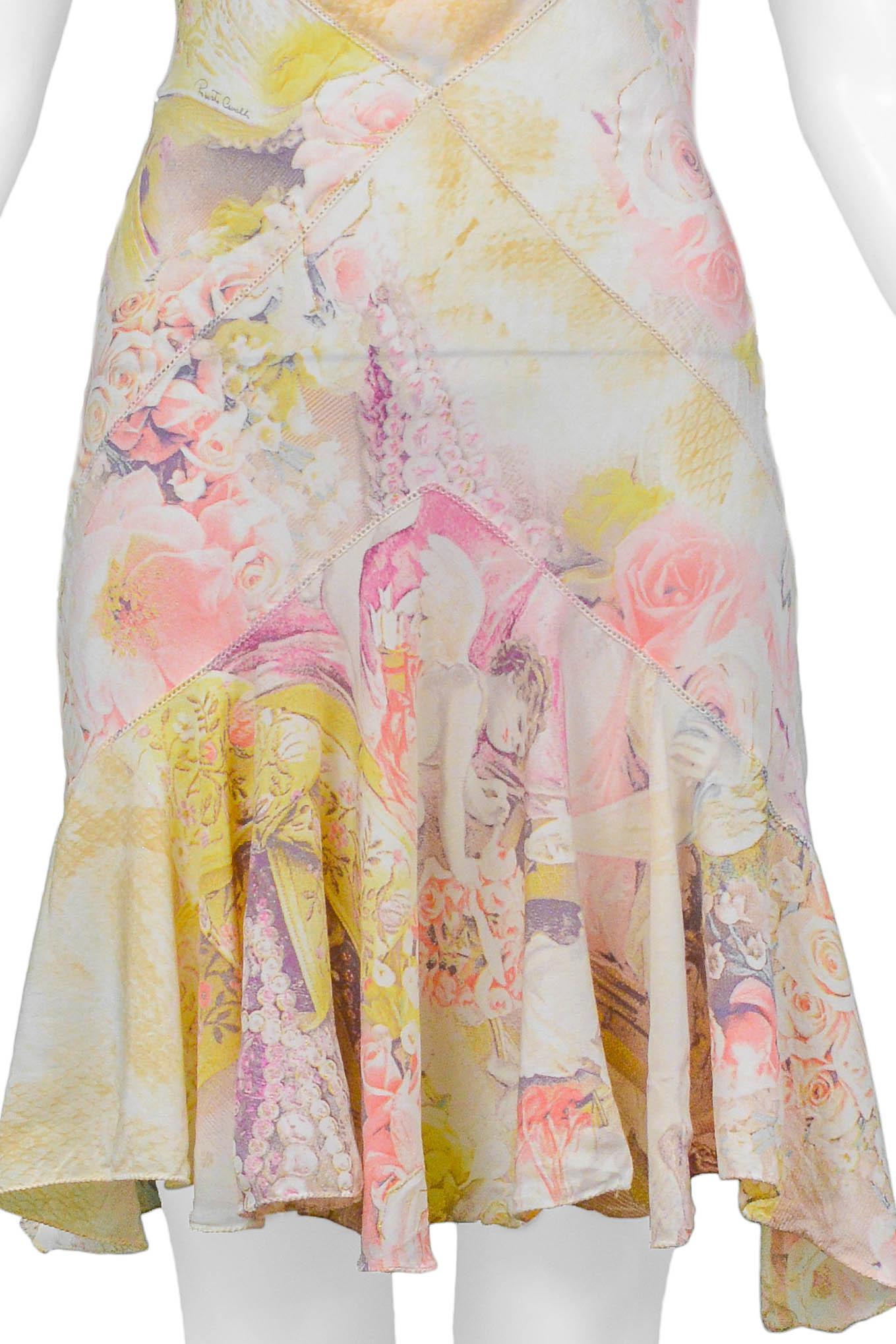 Women's Roberto Cavalli Mini Slip Dress With Angel And Rose Print