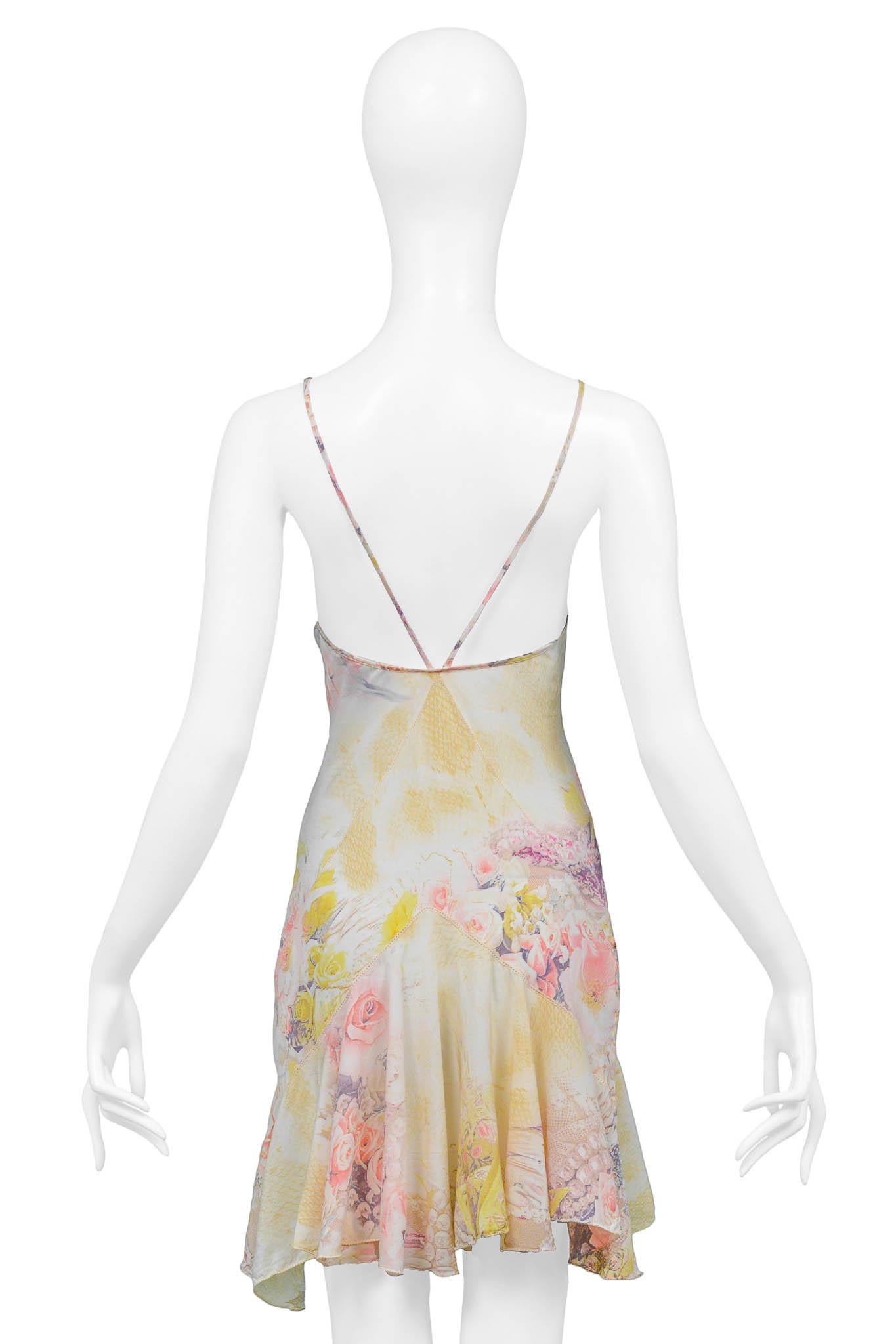 Roberto Cavalli Mini Slip Dress With Angel And Rose Print 1