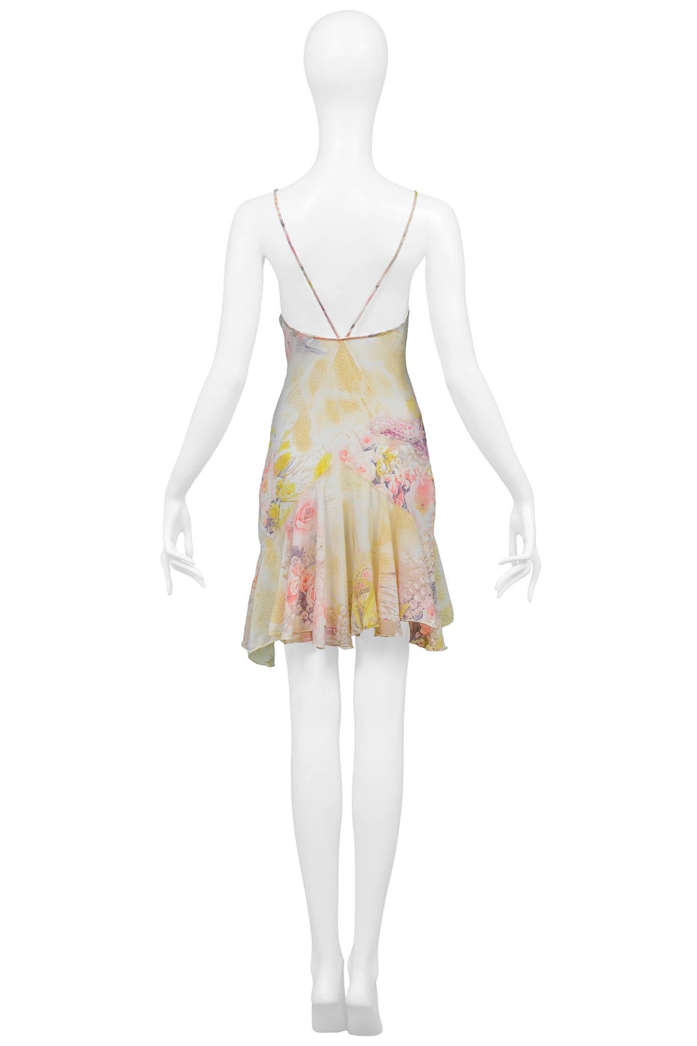 Roberto Cavalli Mini Slip Dress With Angel And Rose Print 2