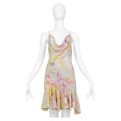 Roberto Cavalli Mini Slip Dress With Angel And Rose Print