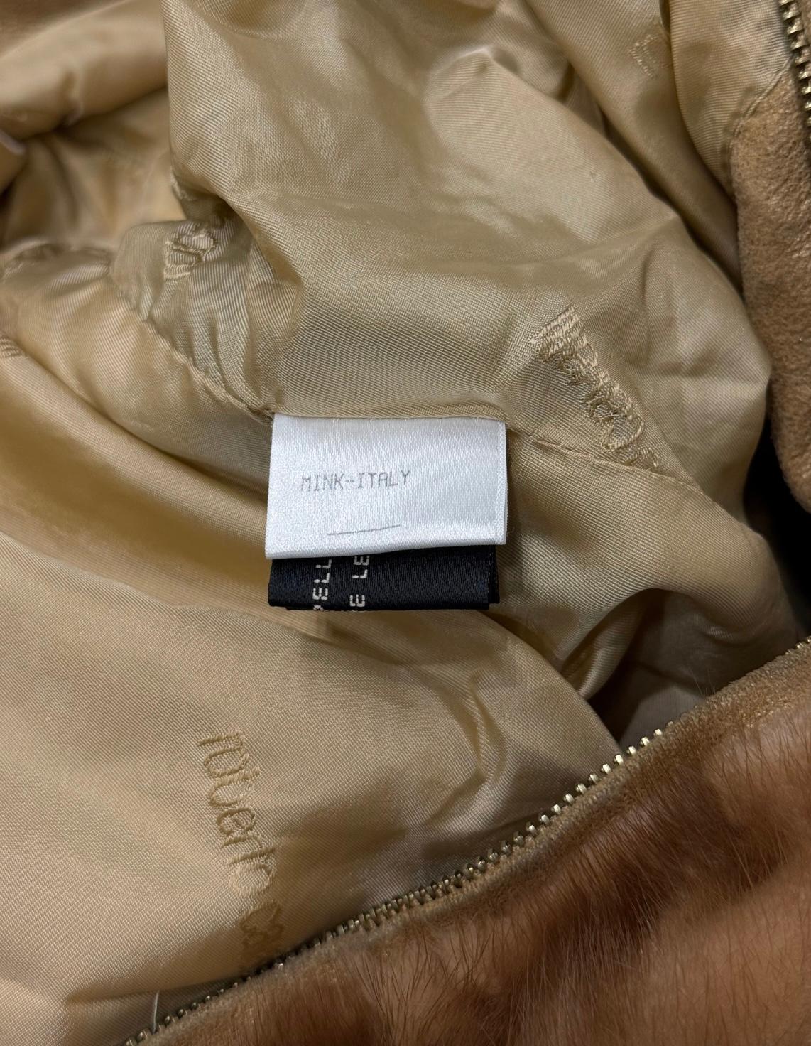 Roberto Cavalli Nerzfell-Lederjacke im Angebot 6