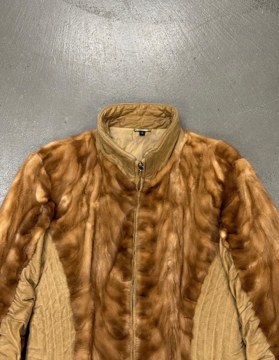 Roberto Cavalli Nerzfell-Lederjacke Damen im Angebot