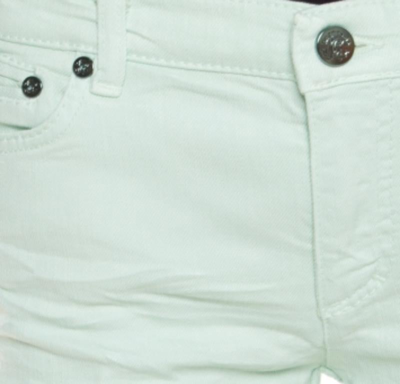 Donna Roberto Cavalli Jeans svasati effetto stropicciato in denim lavato blu menta M. I. in vendita
