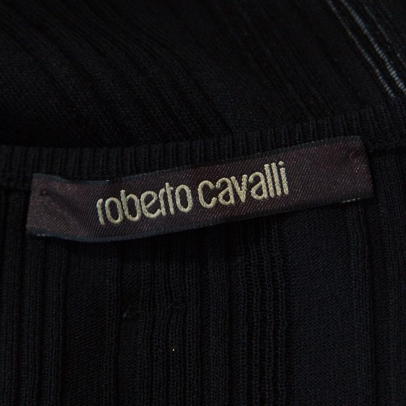 Women's Roberto Cavalli Multicolor Abstract Printed Asymmetrical Shoulder Detail Top S