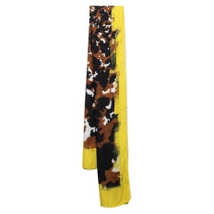 Roberto Cavalli Multicolor Camouflage Print Silk Shawl