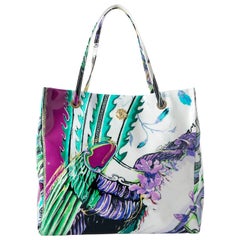 Roberto Cavalli Multicolor Crazy Print Patent Leather Shopper Tote