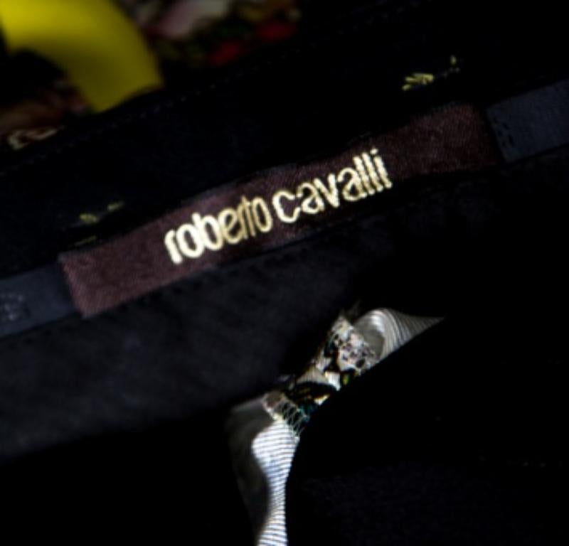 Donna Roberto Cavalli - Pantaloni in seta stampati con uccelli e fiori multicolore - S in vendita