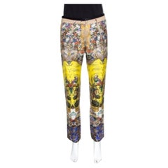 Roberto Cavalli Multicolor Floral and Bird Printed Silk Pants S