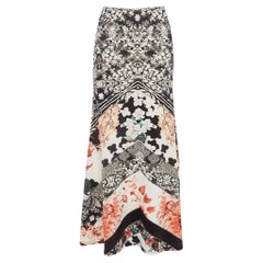 Roberto Cavalli Multicolor Floral Print Jersey Flared Maxi Skirt S